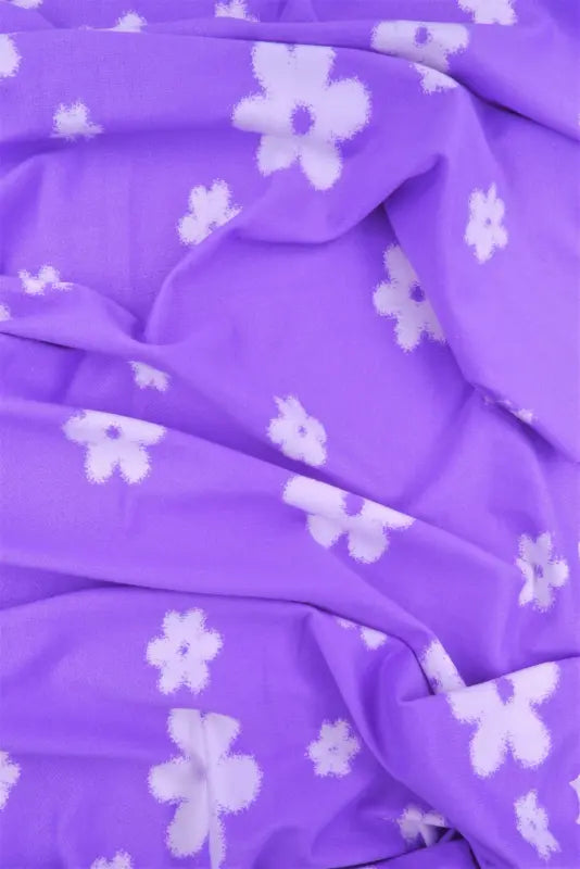 1 Yard DTY Floral Print Fabric Polyester Spandex Brushed Stretch Knit 58/60 Inches