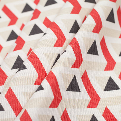 Spanish Red Geometric Woven