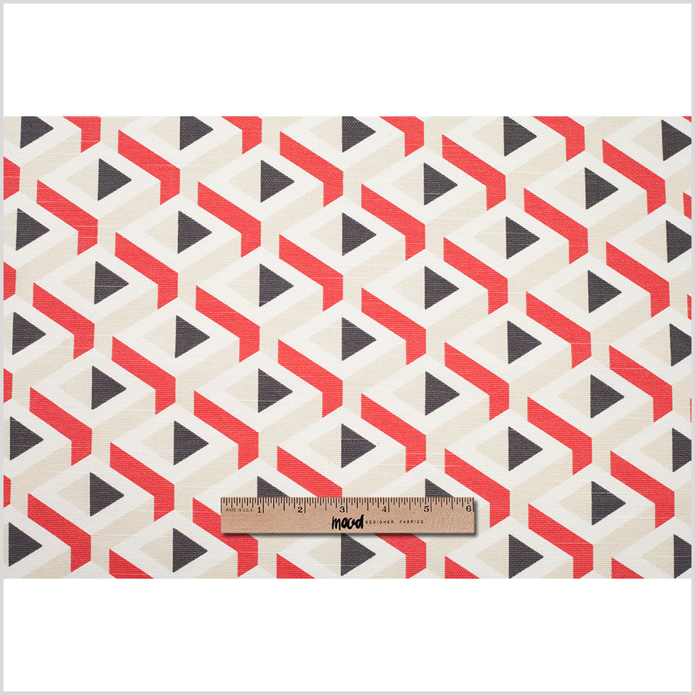 Spanish Red Geometric Woven