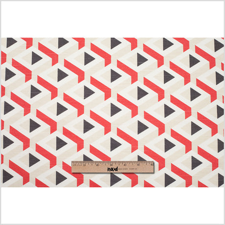 Spanish Red Geometric Woven