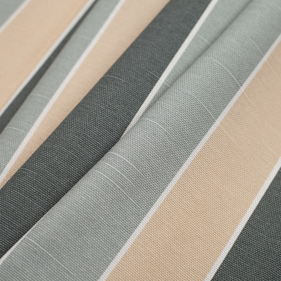 Spanish Gray-1 Striped Poly-Cotton Woven