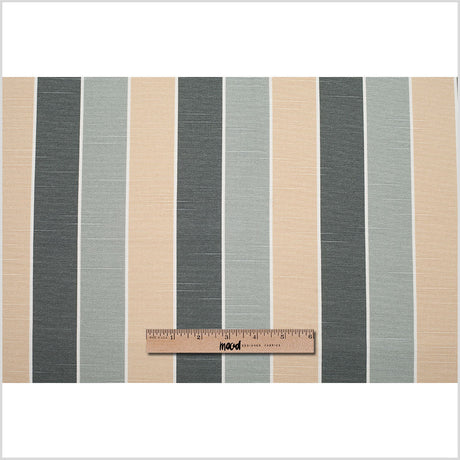Spanish Gray-1 Striped Poly-Cotton Woven