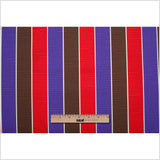 Spanish Red/Purple/Brown Striped Poly-Cotton Woven