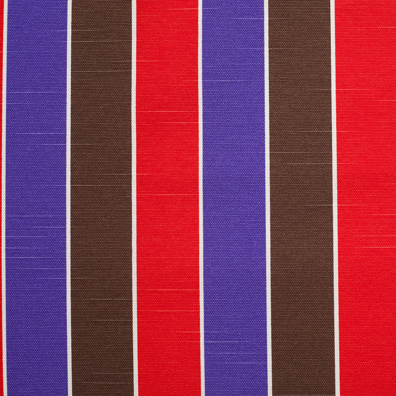 Spanish Red/Purple/Brown Striped Poly-Cotton Woven