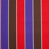 Spanish Red/Purple/Brown Striped Poly-Cotton Woven