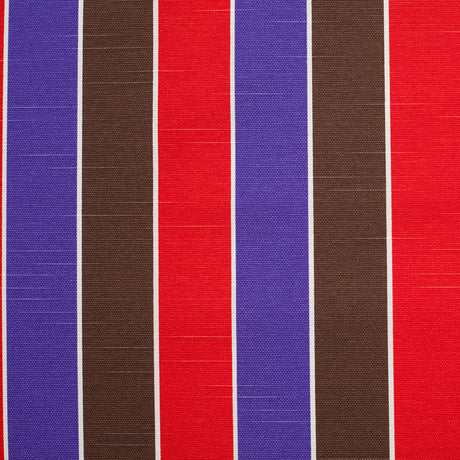 Spanish Red/Purple/Brown Striped Poly-Cotton Woven