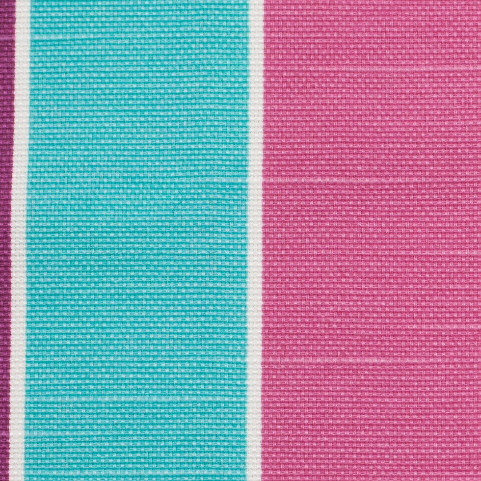 Spanish Aqua/Purple/Pink Striped Poly-Cotton Woven