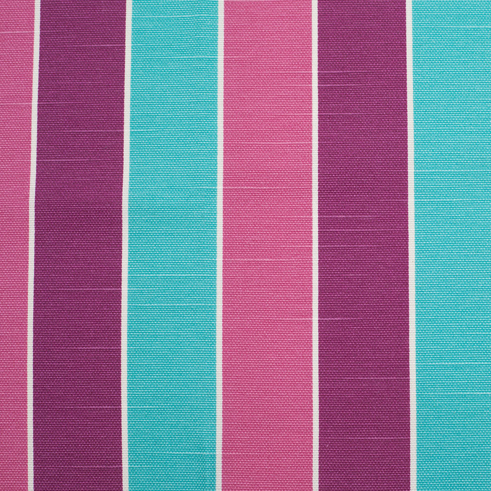 Spanish Aqua/Purple/Pink Striped Poly-Cotton Woven