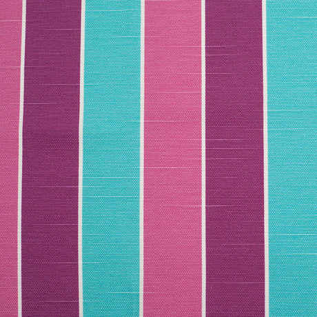 Spanish Aqua/Purple/Pink Striped Poly-Cotton Woven