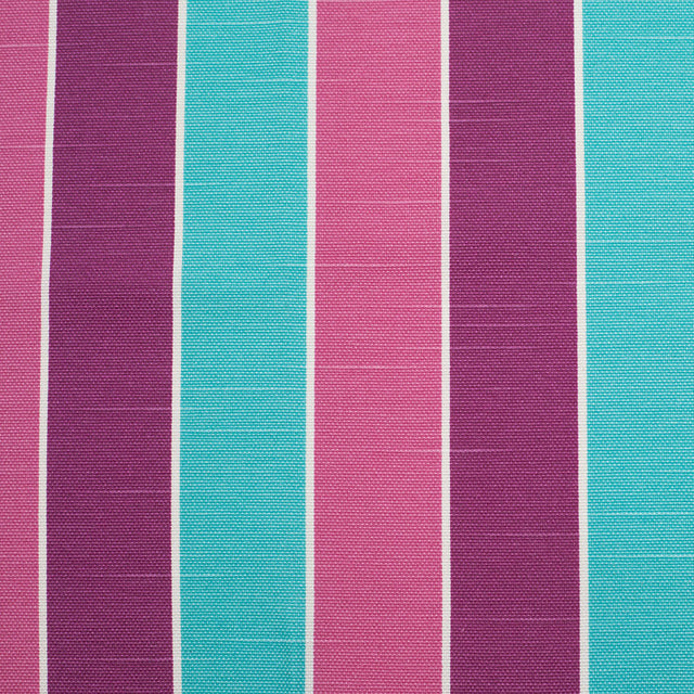 Spanish Aqua/Purple/Pink Striped Poly-Cotton Woven
