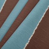 Spanish Blue/Brown Striped Poly-Cotton Woven