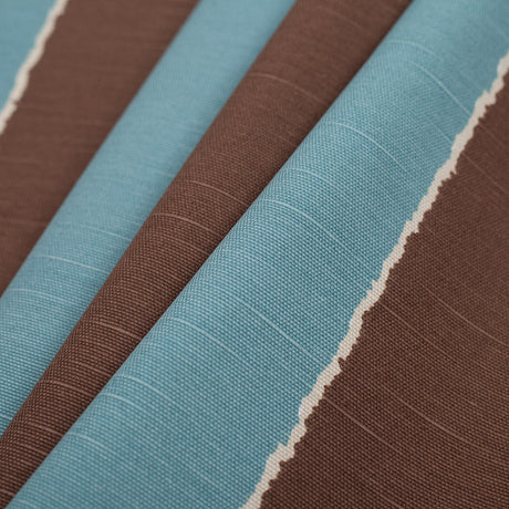 Spanish Blue/Brown Striped Poly-Cotton Woven