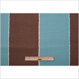 Spanish Blue/Brown Striped Poly-Cotton Woven
