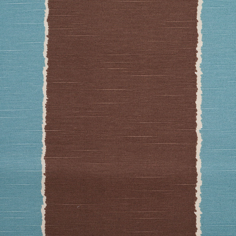 Spanish Blue/Brown Striped Poly-Cotton Woven