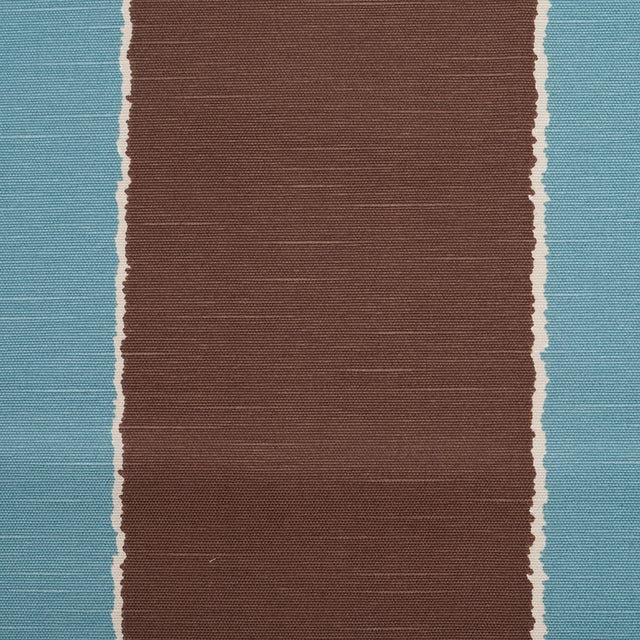 Spanish Blue/Brown Striped Poly-Cotton Woven