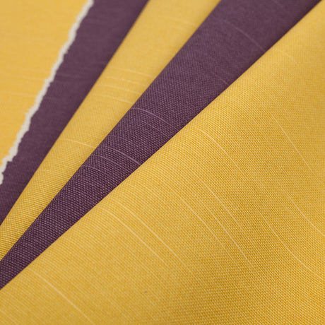 Spanish Yellow/Purple Striped Poly-Cotton Woven