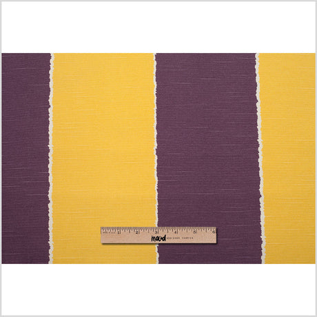 Spanish Yellow/Purple Striped Poly-Cotton Woven