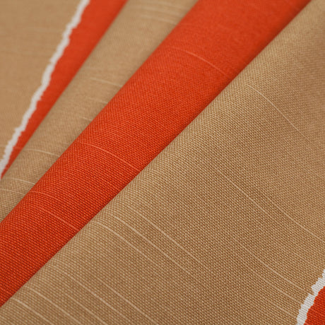 Spanish Orange/Brown Striped Poly-Cotton Woven