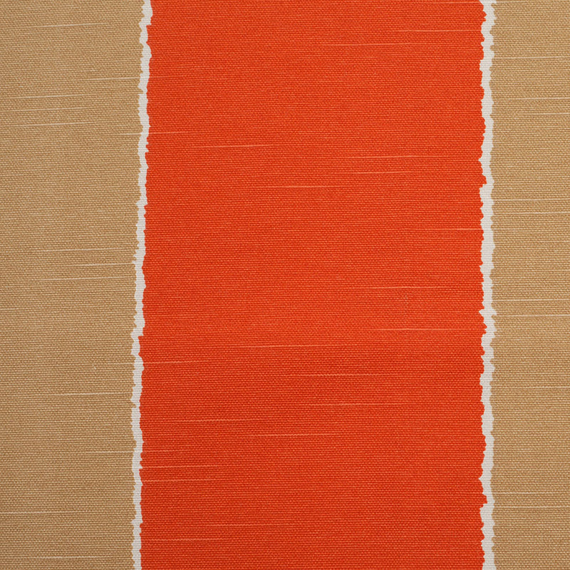 Spanish Orange/Brown Striped Poly-Cotton Woven