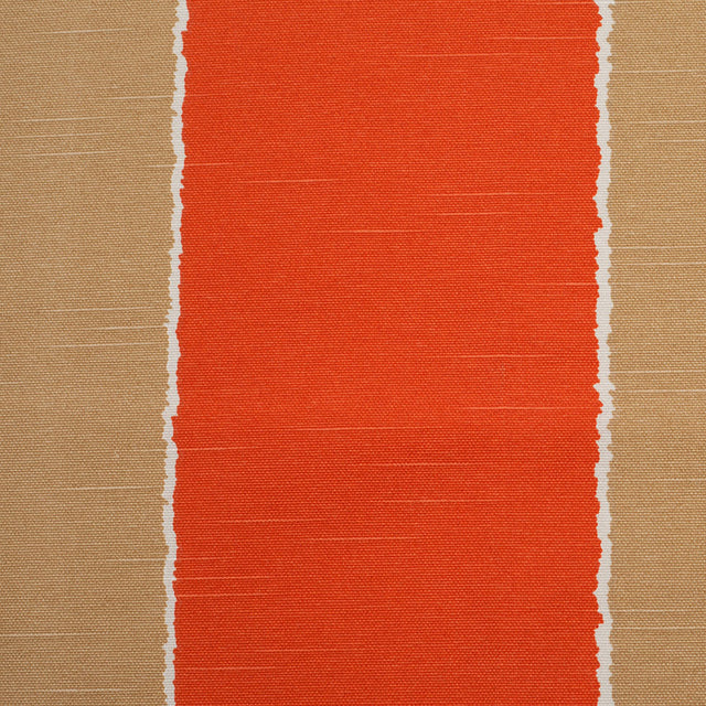 Spanish Orange/Brown Striped Poly-Cotton Woven