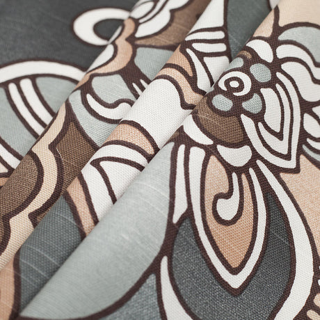 Spanish Gray/Brown Floral Woven