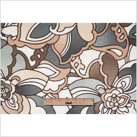 Spanish Gray/Brown Floral Woven