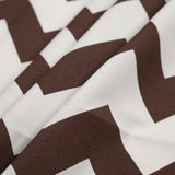 Spanish Espresso/White Geometric Poly-Cotton Woven