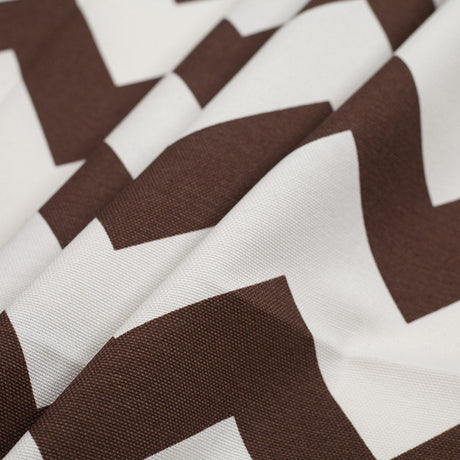 Spanish Espresso/White Geometric Poly-Cotton Woven