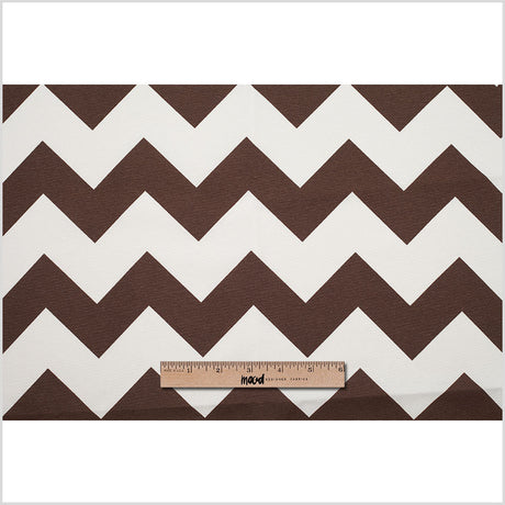 Spanish Espresso/White Geometric Poly-Cotton Woven