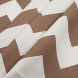 Spanish Mocha/White Geometric Poly-Cotton Woven