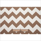 Spanish Mocha/White Geometric Poly-Cotton Woven