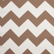 Spanish Mocha/White Geometric Poly-Cotton Woven