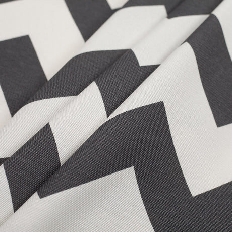 Spanish Gray/White Geometric Poly-Cotton Woven