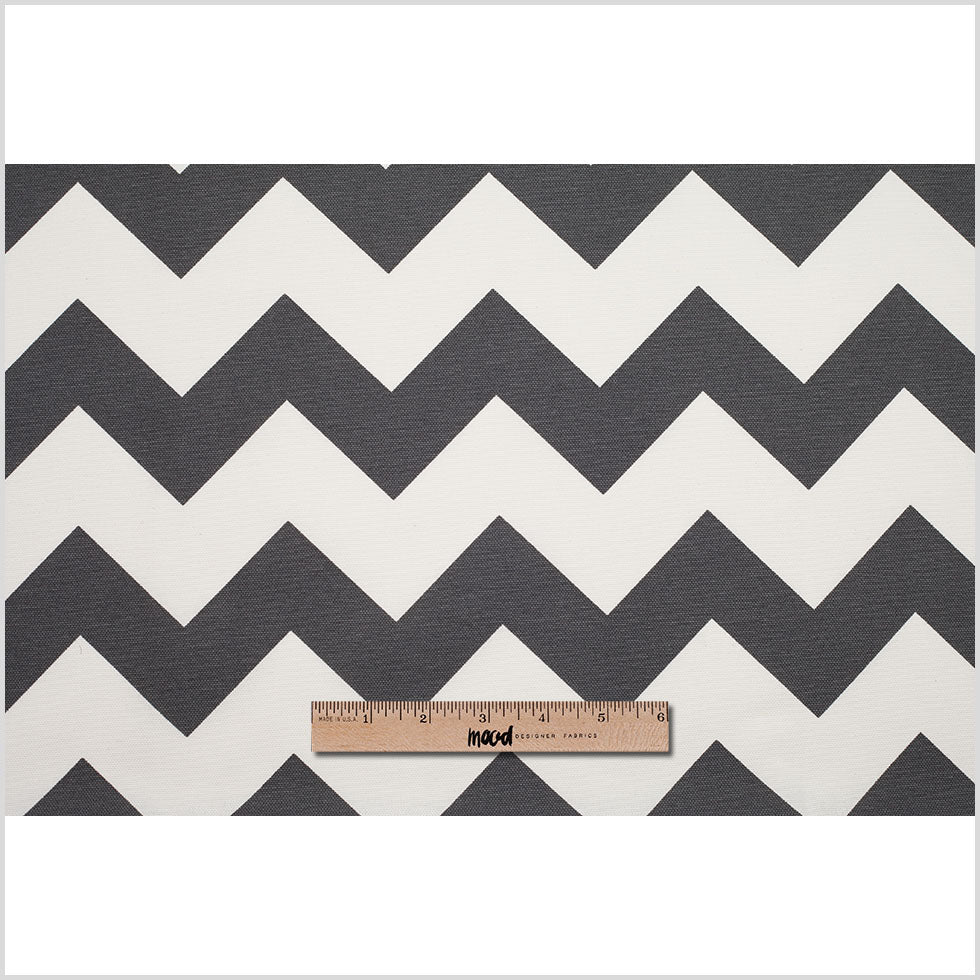 Spanish Gray/White Geometric Poly-Cotton Woven