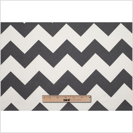 Spanish Gray/White Geometric Poly-Cotton Woven