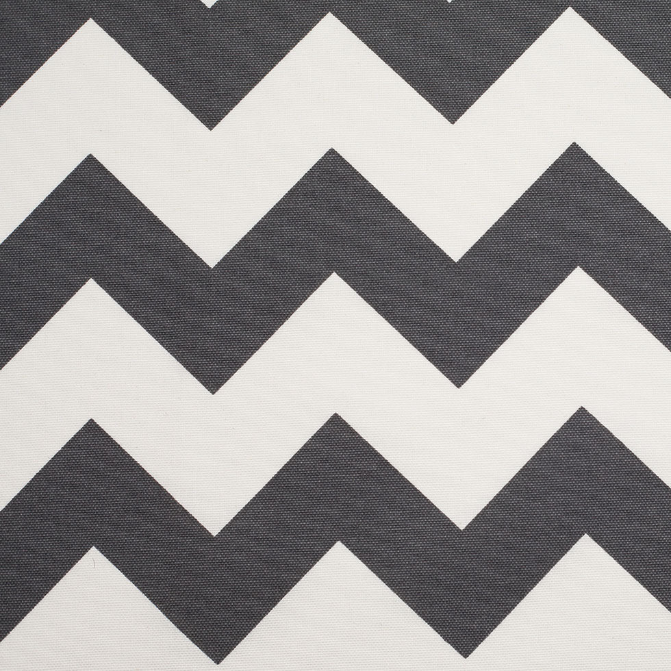 Spanish Gray/White Geometric Poly-Cotton Woven