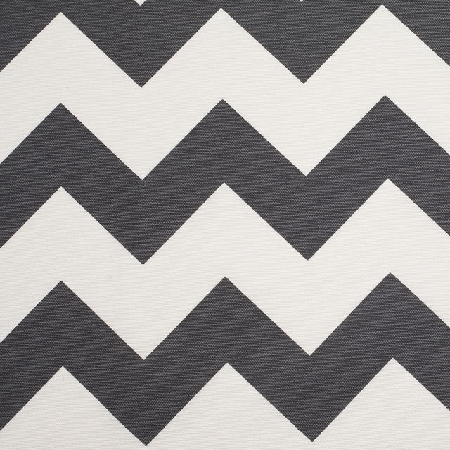 Spanish Gray/White Geometric Poly-Cotton Woven