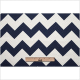 Spanish Navy/White Geometric Poly-Cotton Woven
