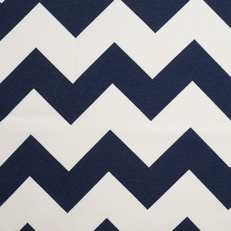 Spanish Navy/White Geometric Poly-Cotton Woven
