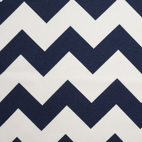 Spanish Navy/White Geometric Poly-Cotton Woven