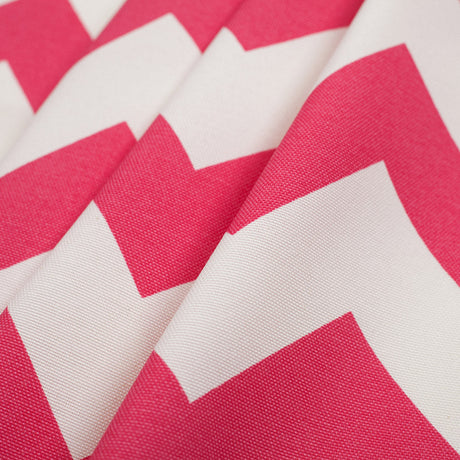 Spanish Pink/White Geometric Poly-Cotton Woven