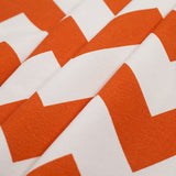 Spanish Orange/White Geometric Poly-Cotton Woven