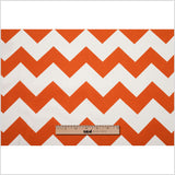 Spanish Orange/White Geometric Poly-Cotton Woven