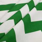 Spanish Green/White Geometric Poly-Cotton Woven