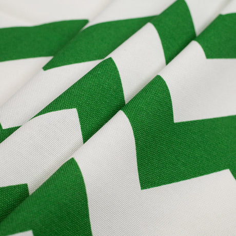 Spanish Green/White Geometric Poly-Cotton Woven