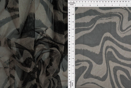 1 Yard Geometric Mesh Fabric 1 Yard Lightweight Stretch Sheer Print 54" Wide