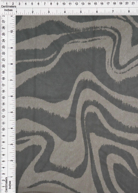 1 Yard Geometric Mesh Fabric Lightweight Stretch Sheer Print 54" Wide