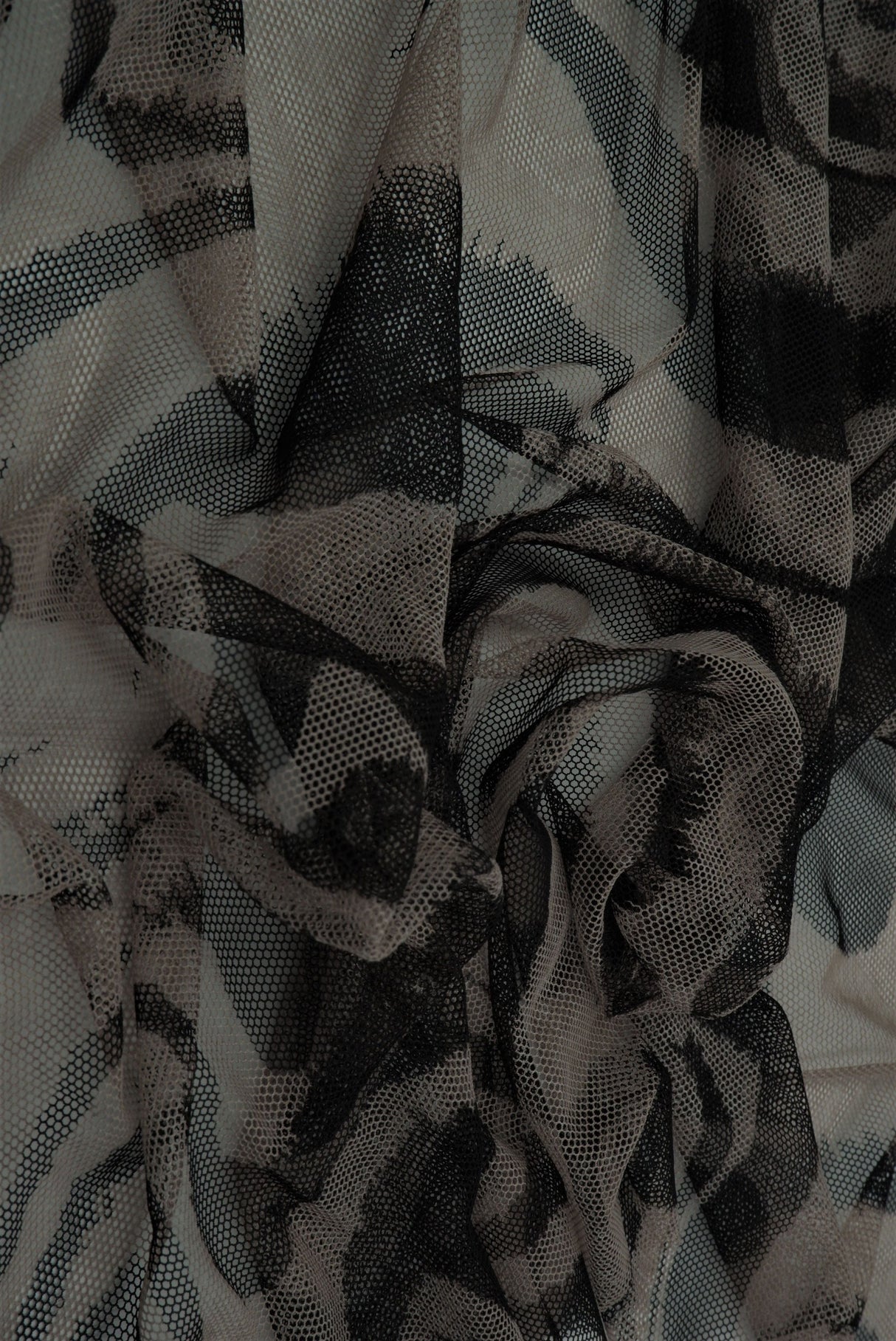 Flocked Mesh Stretch Fabric Geometric