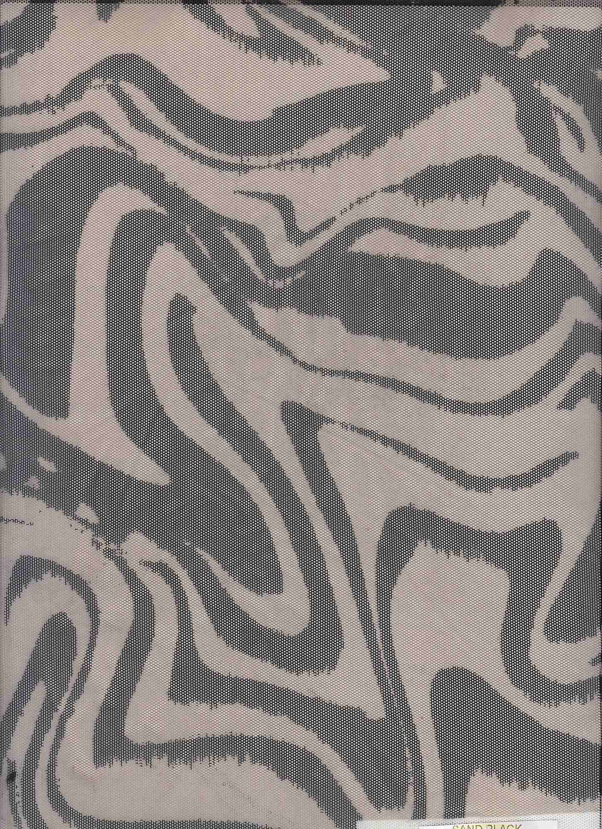 Flocked Mesh Stretch Fabric Geometric