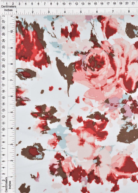 Flower Floral DTY Brushed Knit Fabric 1 Yard Soft Stretch Smooth Drape 58/60" Wide